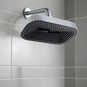 9x6 Inch Rectangular Overhead Shower - ABS Body, Black & Chrome Finish, Wall/Ceiling Mounted